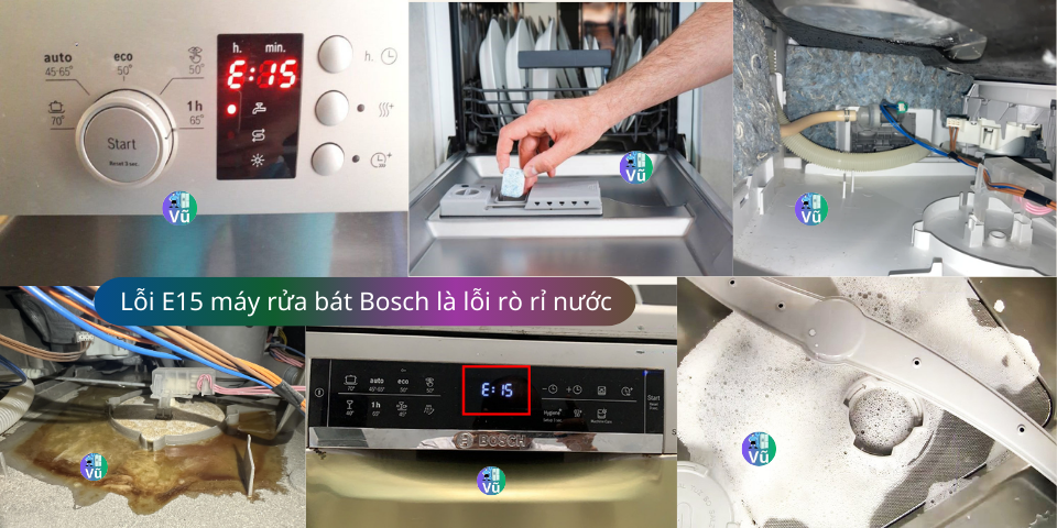 cách sửa lỗi E15 máy rửa bát Bosch