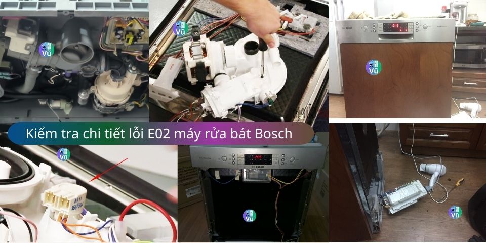 lỗi E02 máy rửa bát Bosch