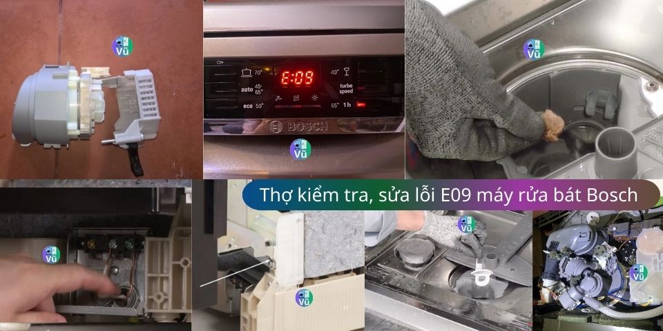 lỗi E09 máy rửa bát Bosch