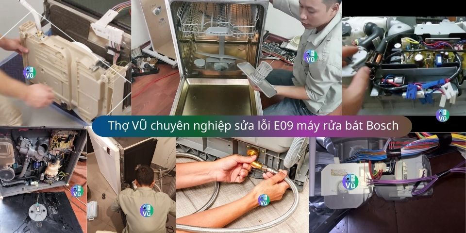 lỗi E09 máy rửa bát Bosch
