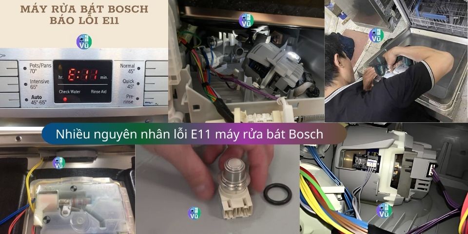 lỗi E11 máy rửa bát Bosch