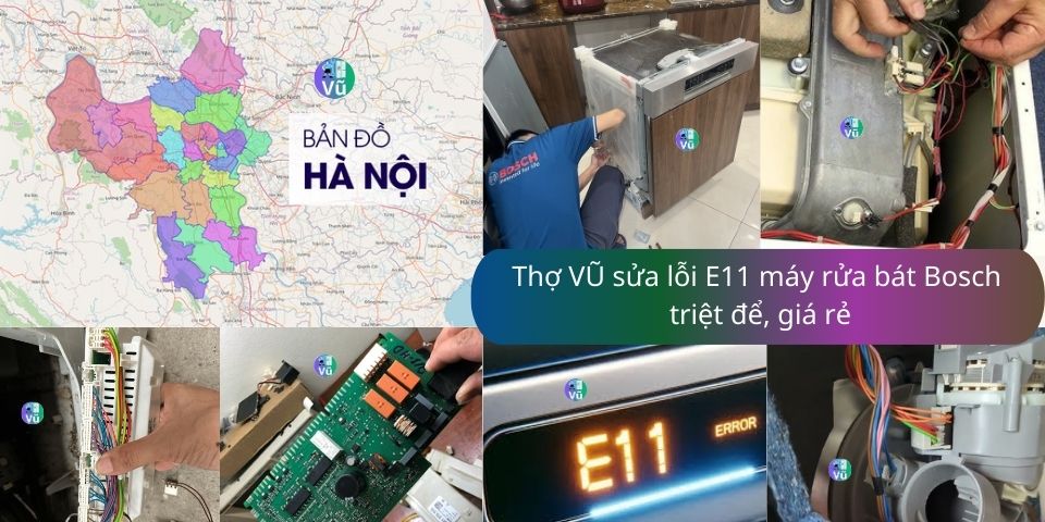lỗi E11 máy rửa bát Bosch
