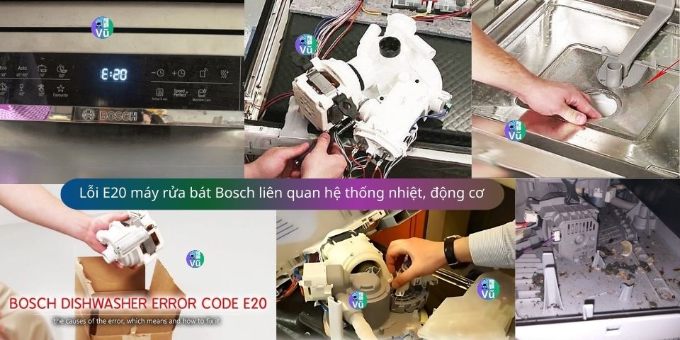 lỗi E20 máy rửa bát Bosch