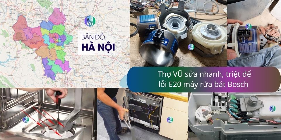 lỗi E20 máy rửa bát Bosch