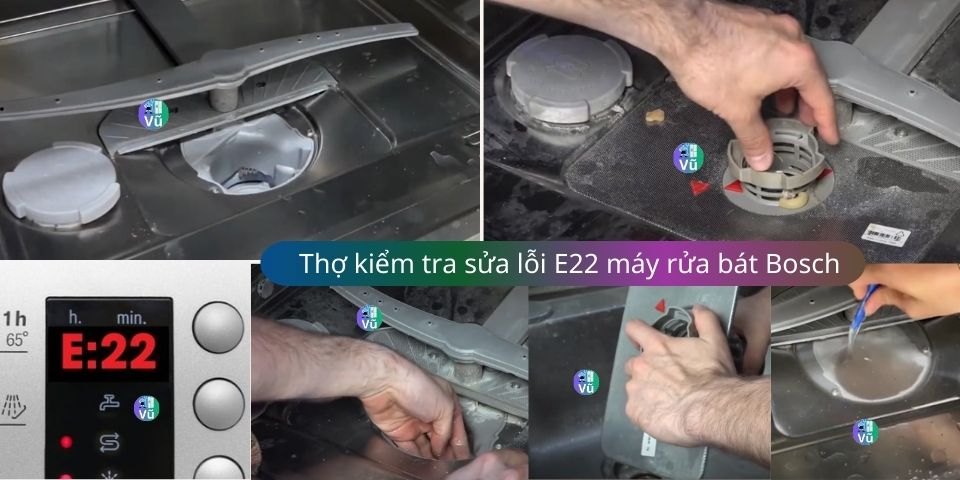 lỗi E22 máy rửa bát Bosch