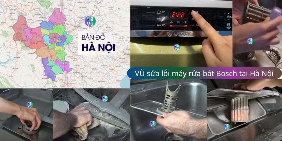 lỗi E22 máy rửa bát Bosch