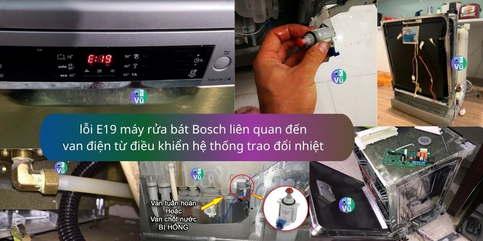 sửa lỗi E19 máy rửa bát Bosch